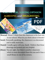 Asking For Giving Opinion: Agreeing