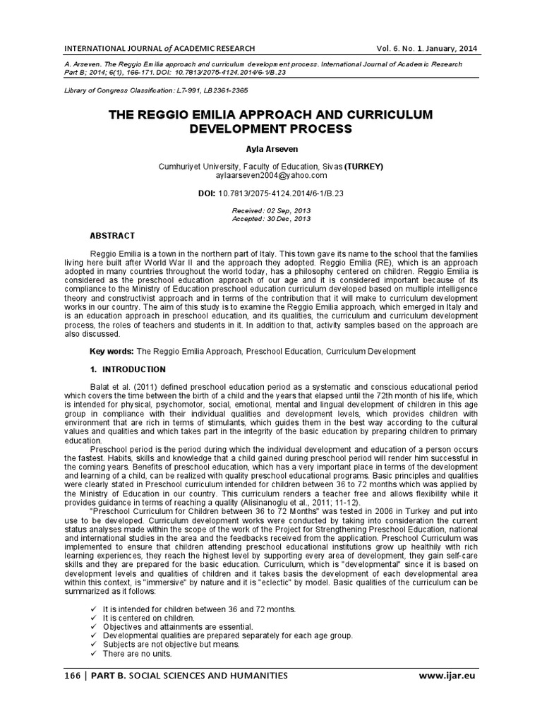 Reggio Emilia Approach in Preschool Curriculum | PDF | Preschool ...