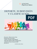 Deporte, Subdivisión y Clasificación Resumen Deporte y Cultura