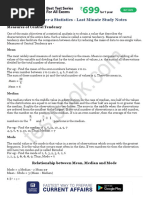 SSC CGL Tier 2 Statistics - Last Minute Study Notes: Measures of Central Tendency