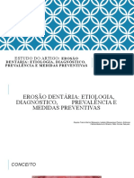 Estudo Do Artigo:: Erosão Dentária: Etiologia, Diagnóstico, Prevalência E Medidas Preventivas