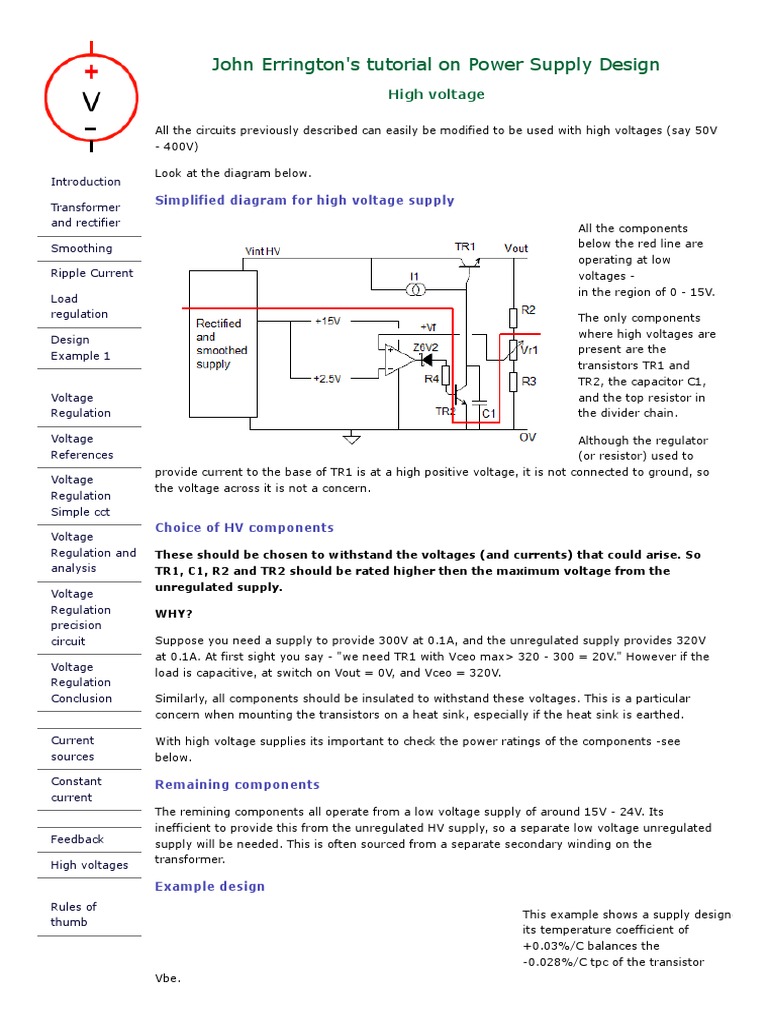 High Voltage Power Supply Design Guide | PDF | Resistor | Capacitor