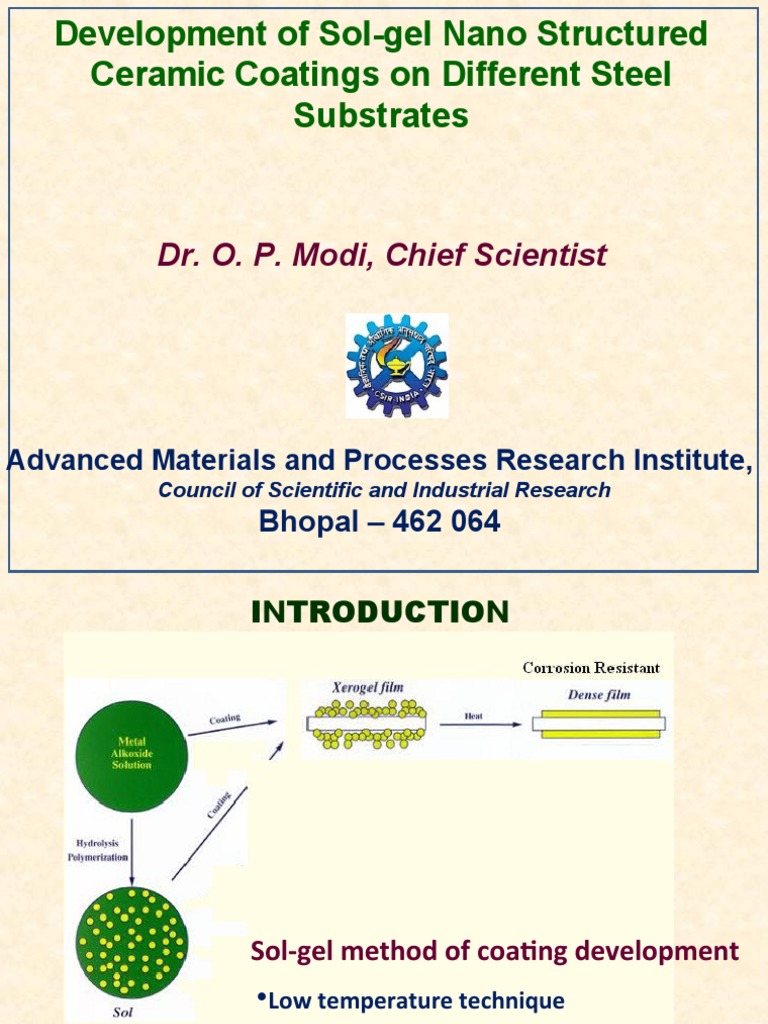 Sol-Gel Nano Coatings for Steel Protection | PDF | Zirconium ...