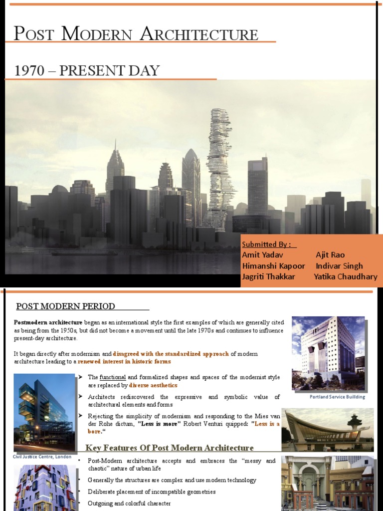 Postmodern Architecture Guide | PDF | Cubism | Aesthetics