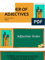 Order of Adjectives: Lesson For Week 2.3 Grade 6