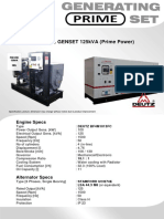 DIESEL GENSET 125kVA (Prime Power) : Engine Specs