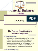 Lecture 6 - Material Balances