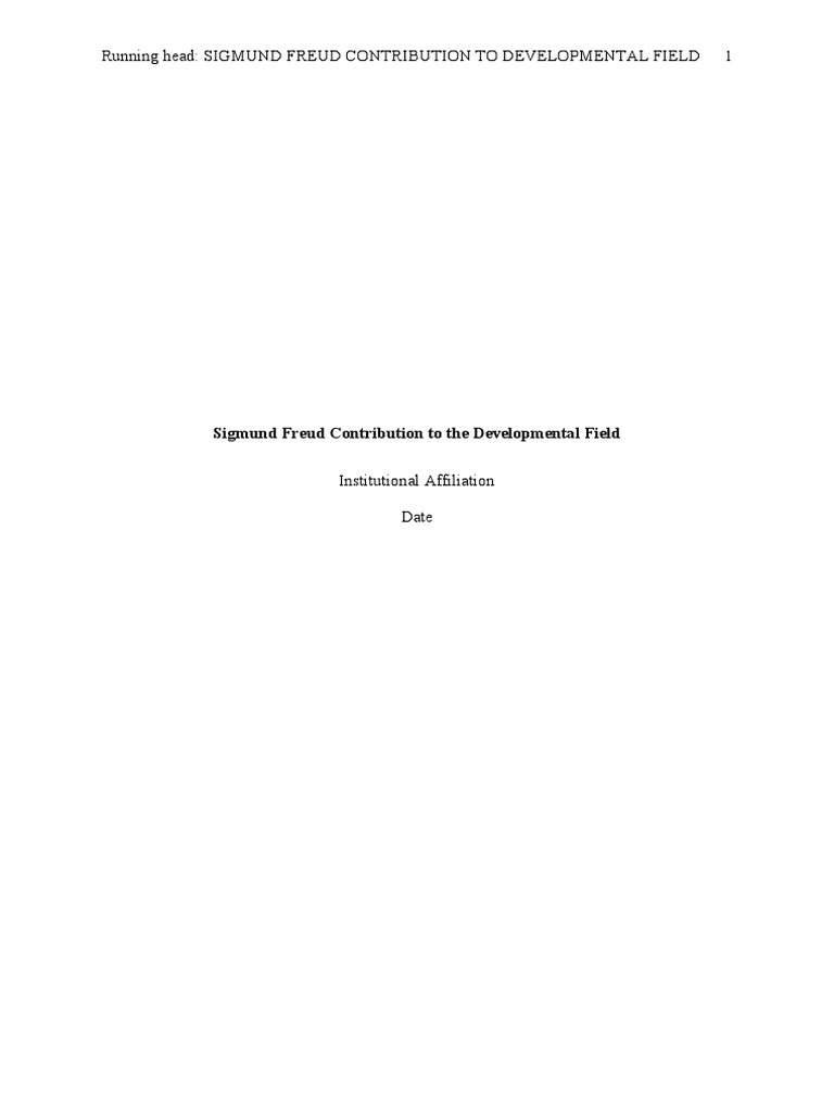 Freud's Impact on Developmental Psychology | PDF | Id | Sigmund Freud