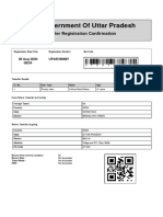 Government of Uttar Pradesh: Traveller Registration Confirmation