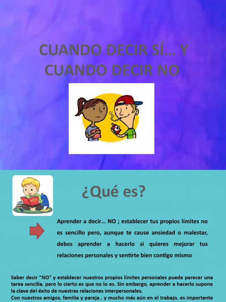 Aprender A Decir NO - Tutoria | PDF | Autoestima | Las emociones, image size:768x1024