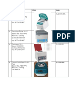 Tabulasi Alat Centrifuge