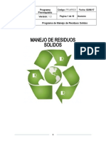 Modelo Programa de Manejo de Residuos Solidos - BPM
