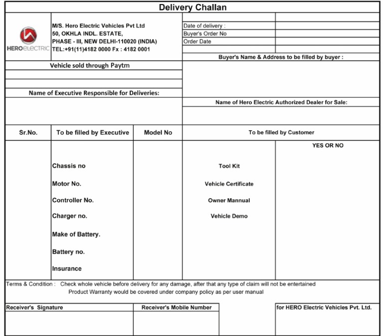 Delivery Challan | PDF