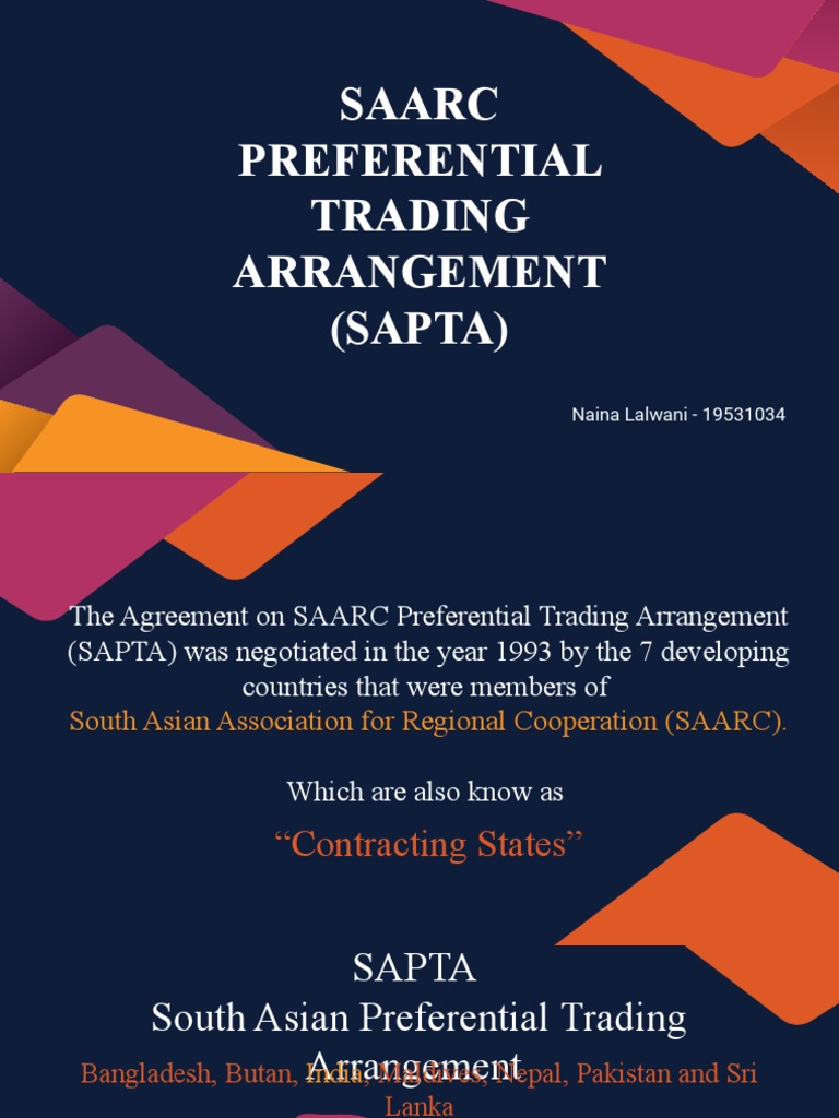 Overview of SAPTA and Its Objectives | PDF | Tariff | Global Politics