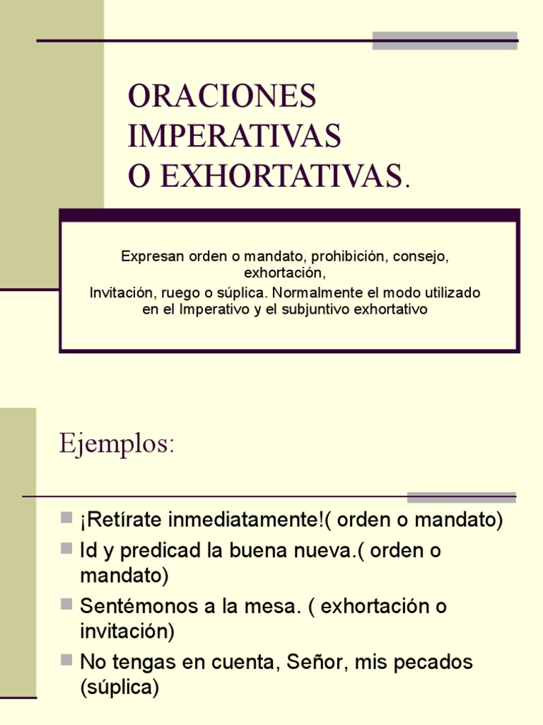 Hojas De Trabajo De Oraciones Imperativas Práctica De Ora… | Free