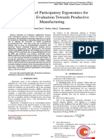 Utilization of Participatory Ergonomics For Workstation Evaluation Towards Productive Manufacturing