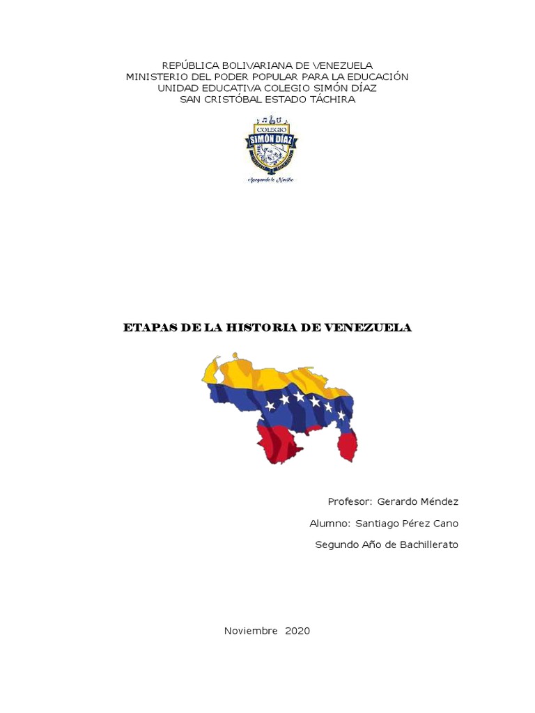 Etapas de la Historia de Venezuela | PDF | Venezuela | América del Sur