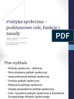 PGiS Polityka Spoleczna Wprowadzenie 2013