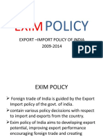 Policy: Export - Import Policy of India 2009-2014