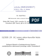 Irányítástechnika (BMEGEMIBXIT) : 2020/2021/1. Félév, 14. El®adás Szabályozótervezés