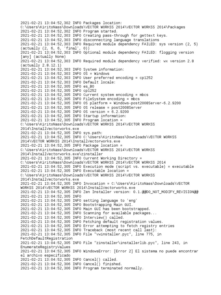 Vectorworks 2014 Installation Log | PDF | Computer Architecture | Ibm ...