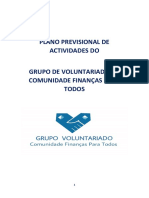 Plano Previsional de Actividades para o 1º Trimestre de 2021 - Grupo de Voluntariado Da CFPT