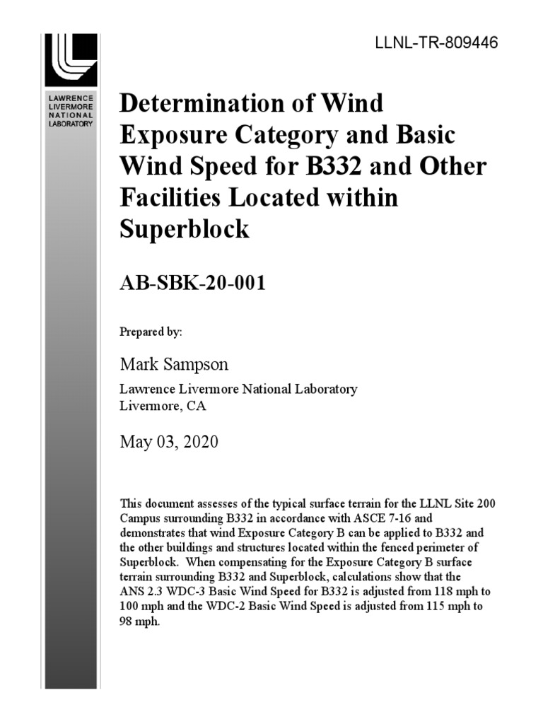 Determination of Wind Exposure Category and Basic Wind Speed for ...