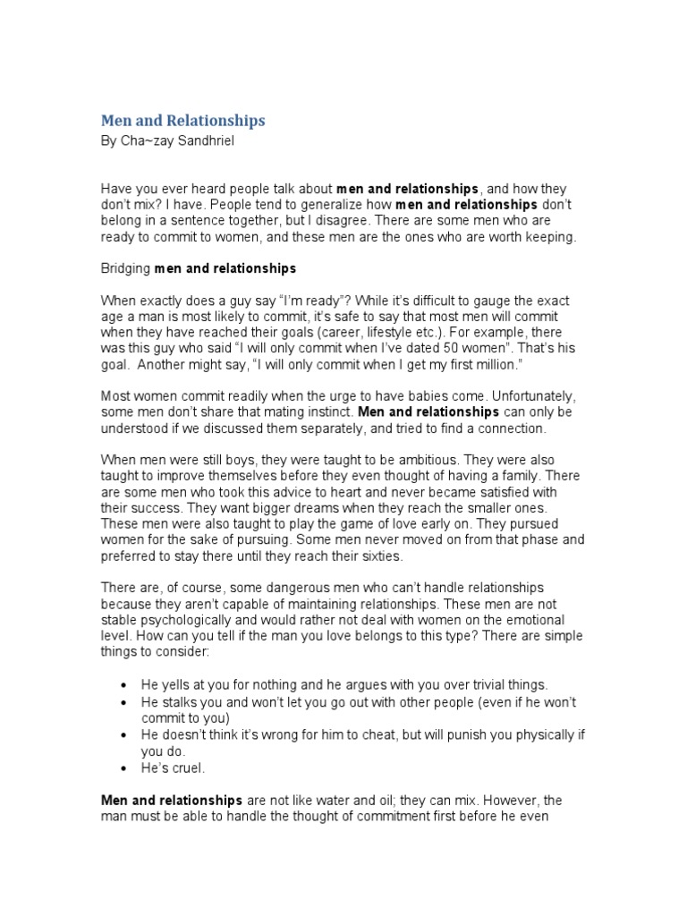 Understanding Men and Commitment | PDF | Love | Cognition