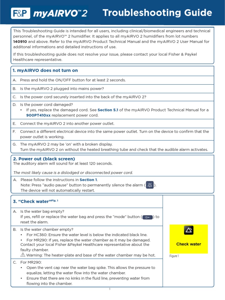 Troubleshooting Guide: 1. Myairvo Does Not Turn On | PDF | Humidity ...