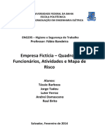 Fábrica de biscoitos: Quadro de riscos ocupacionais