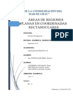 Áreas de regiones planas en coordenadas rectangulares