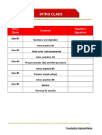 Intro Class: Intro Clases Content Teacher's Signature