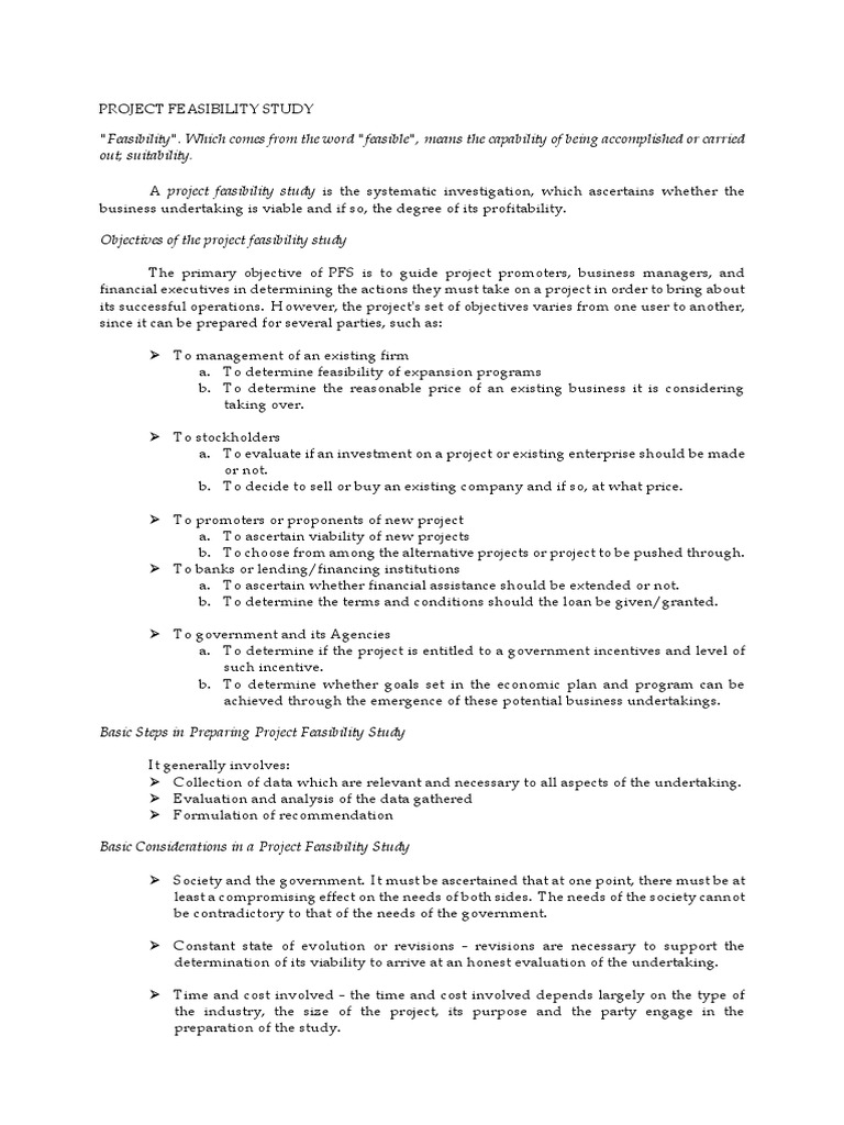 Project Feasibility Study Guide | PDF | Demand | Feasibility Study