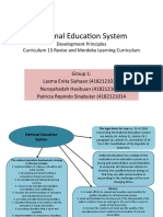 National Education System: Development Principles Curriculum 13 Revise and Merdeka Learning Curriculum