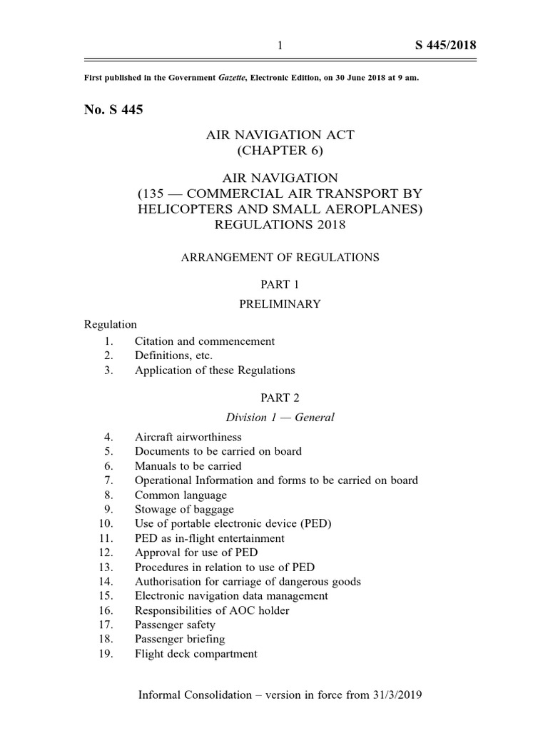 Air Navigation (135 Commercial Air Transport by Helicopters and Small