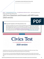 128 Civics Questions and Answers (2020 Version) USCIS