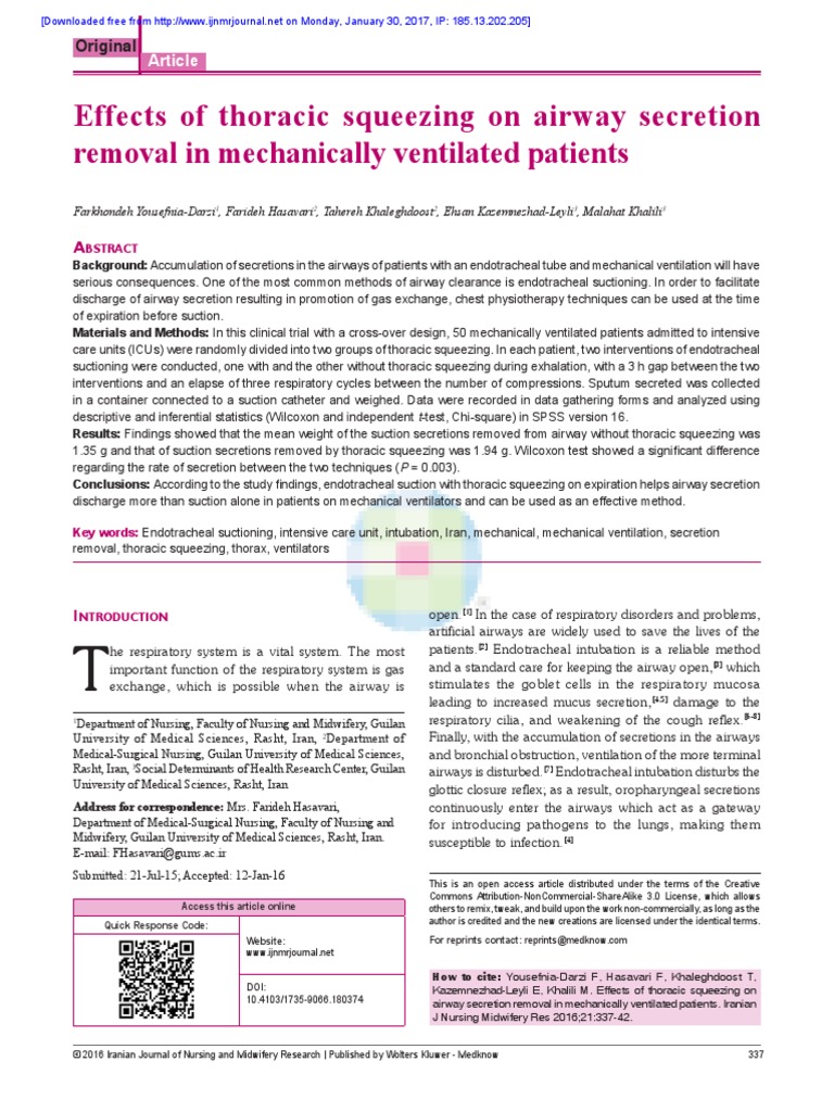 Effects of Thorac Squeezing On Airway Secretion | PDF | Respiratory ...