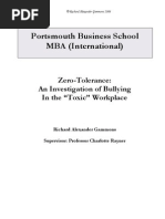 Download Richard Gammons MBA Thesis - Zero-Tolerance An Investigation of Bullying In the Toxic Workplace by gammybaby SN4954413 doc pdf