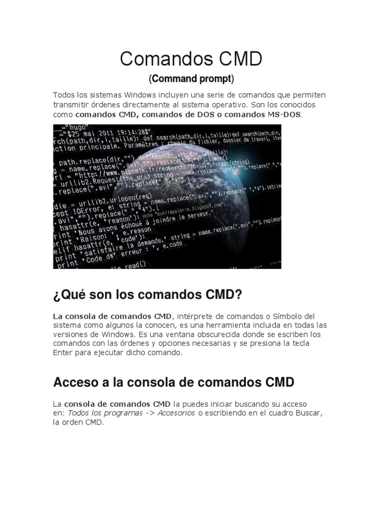 Comandos CMD Esenciales en Windows | PDF | Dos | Archivo de computadora