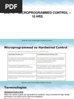 Unit 4 - Microprogrammed Control