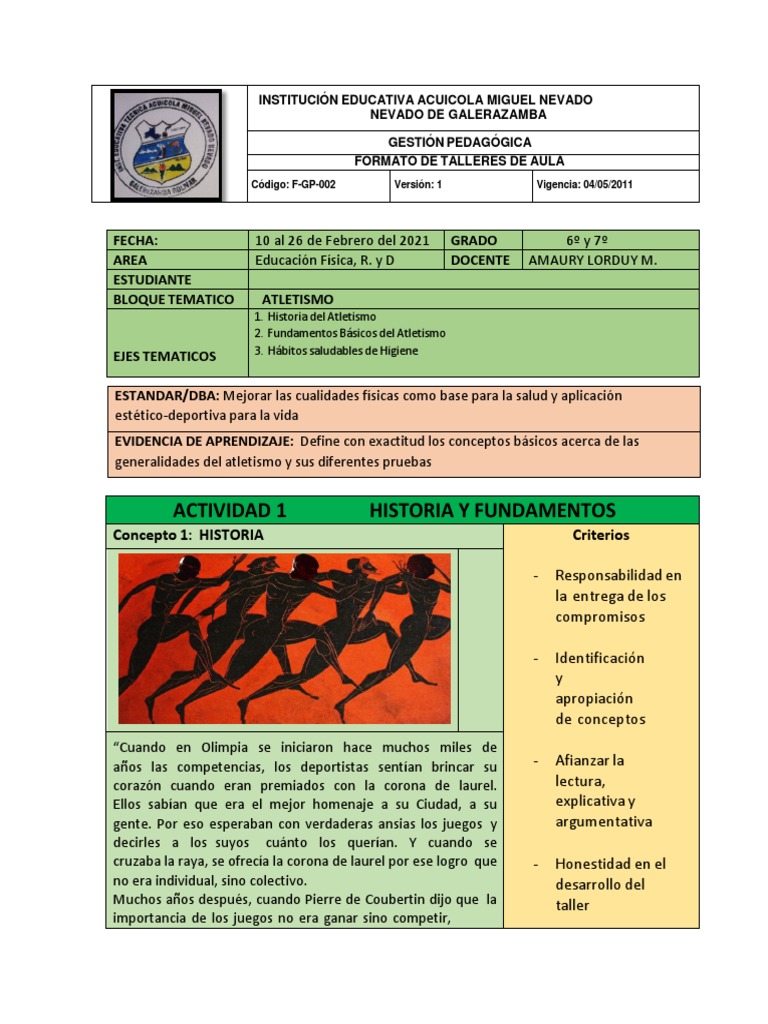 GRADO 6 y 7 Deportes | PDF | Deporte del atletismo | Corriendo