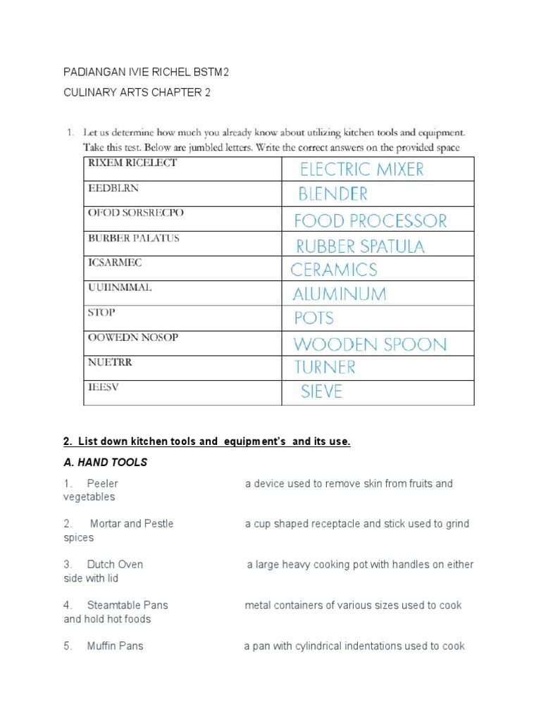 Essential Kitchen Tools and Equipment | PDF | Frying Pan | Cast Iron ...