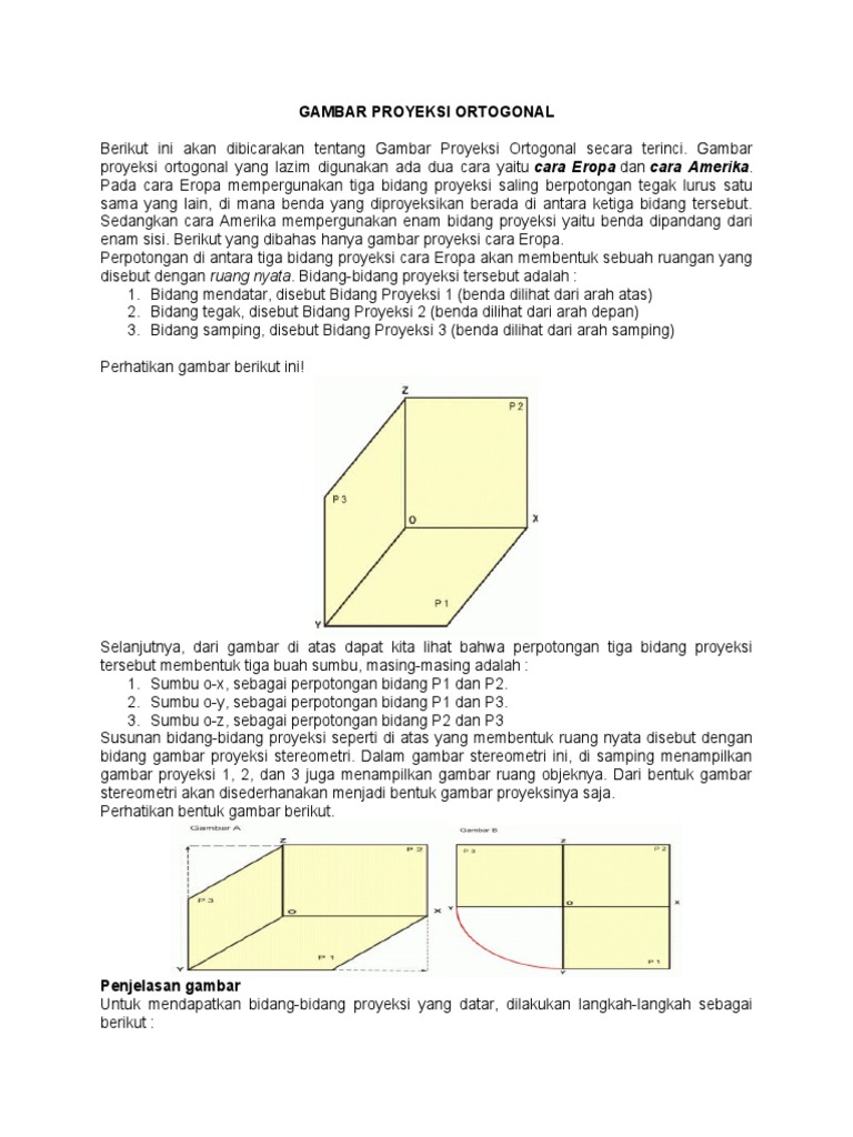 Gambar Proyeksi Ortogonal Detil | PDF | Metode & Bahan Ajar | Seni