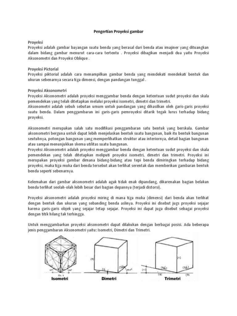 Pengertian dan Jenis Proyeksi Gambar | PDF | Metode & Bahan Ajar ...
