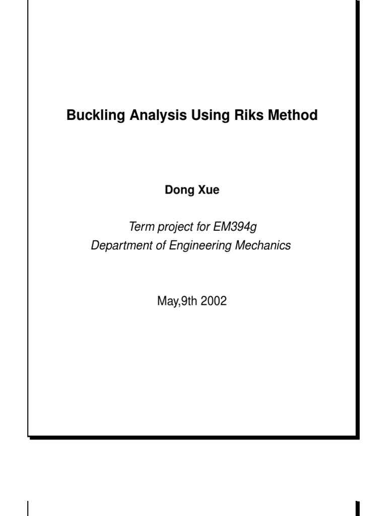 Riks (Arc-Length) | PDF | Buckling | Applied Mathematics