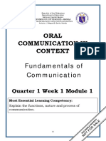 ORAL COMMUNICATION Q1 W1 Mod1 Fundamental of Communication