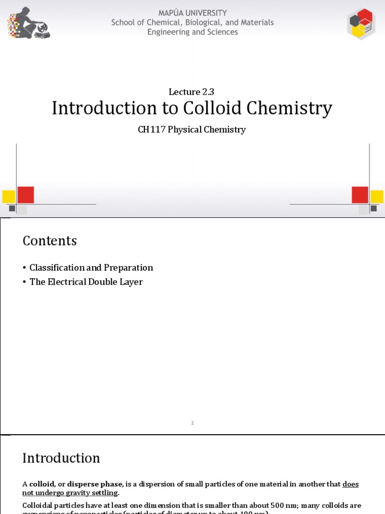 Colloid Chemistry Basics And Theory Pdf Colloid Emulsion