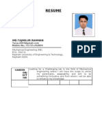 Resume of MD - Tajmilur Rahman