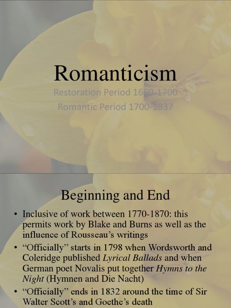 Overview of Romanticism (1798-1832) | PDF | Romanticism | Poetry