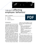 Factors Affecting Employee Behaviour: Part Ii I Contents 13 Motivation 14 Commitment 15 Employee Engagement